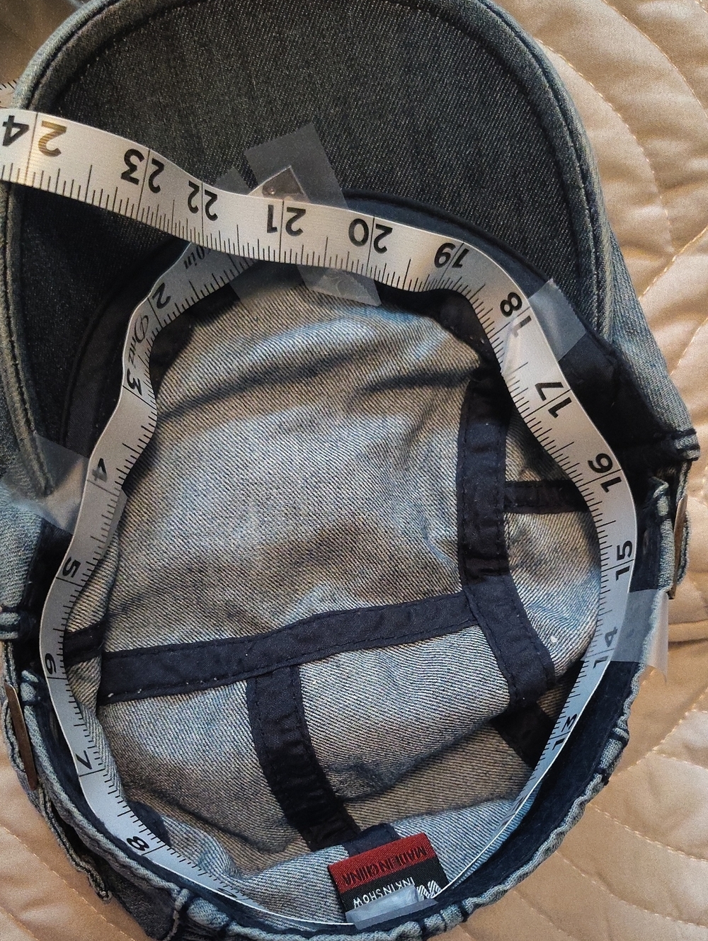 Wait Y2k Retro Street Wear Grunge Blue washed Denim Cabbie  Newsboy Cap - Picture 9 of 11